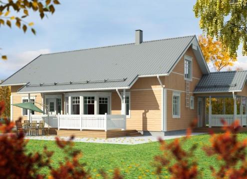 № 1214 Купить Проект дома Карелия 158-111. Закажите готовый проект № 1214 в Сургуте, цена 56880 руб.