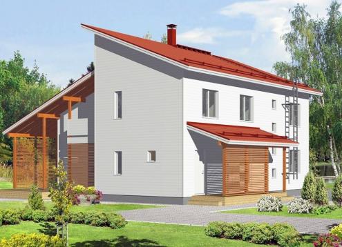 № 1240 Купить Проект дома Модерн 174-206. Закажите готовый проект № 1240 в Сургуте, цена 62640 руб.